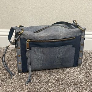 Fossil Allie Satchel Blue Snake